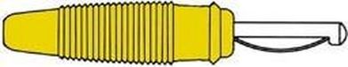 Velleman Group nv Fiche banane 4mm avec trou transversal et connexion à souder / Jaune (VQ 30) (HM1430D)