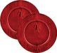 Feeric lights & Christmas Feeric Diner/kerstdiner onderborden - 2x st - hout look - rood - kunststof - D33 - rond