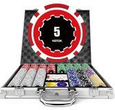 Merkloos Pokerset pokerchips pokerfiches - 500 chips - 11,5 g - Genummerd - Met aluminium koffer
