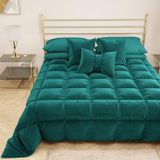 PETTI Artigiani Italiani - Winterdekbed voor Lits-jumeaux (160/180 cm) - 260 x 270 cm van Fluweel, Dubbelzijdige Hypoallergene Bedsprei 350 g/m², Warm Dekbed, Petrol, Made in Italy