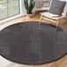 the carpet RELAX – Extra Zacht & Wasbaar Vloerkleed tot 30°C met Antislip Onderzijde – Fluweelachtige Structuur – Voor Slaapkamer of Woonkamer – Antraciet, rond 120 cm