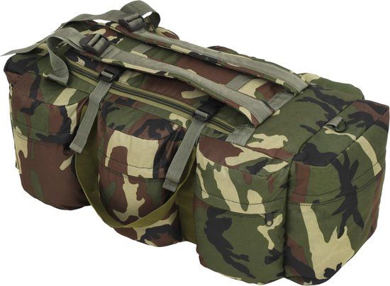 vidaXL Plunjezak 3-in-1 legerstijl - 90L - Camouflage