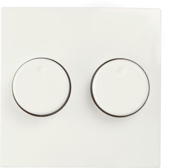 ION industries centraalplaat dimmerknop duo - E1 alpin wit mat