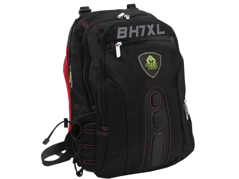 KeepOut BK7RXL - Rugzak - Zwart, Rood - Polyester, Kunstleer, Nylon