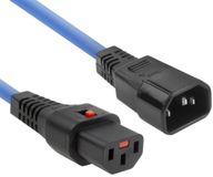 ACT Netsnoer C13 IEC Lock - C14 blauw 3 m