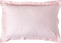 Homescapes Satijn Streep Katoen Kussensloop 50x75 cm met Sierrand – Roze – 100% Egyptisch Katoen Satijn – Draaddichtheid 330