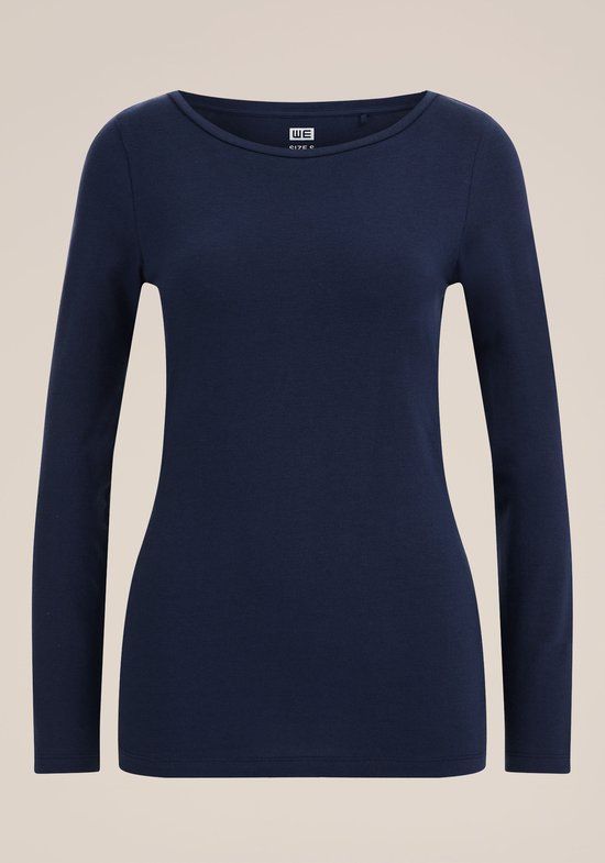 WE Fashion Dames organic cotton longsleeve - Blue - Maat S