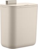 Merkloos / Sans marque Relaxdays Keukenemmer, Hangende Afvalbak 9 L, Biologisch en Restafval, Kunststof, Beige, 28.5x26x15.5 cm