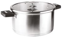Lacor - 56610 set met 3 kookpannen combi + handgreep, stapelbaar, geschikt voor inductie, vaatwasser en oven, roestvrij staal 18/10, Ø 16 cm, ø18 cm en Ø 20 cm