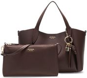 GUESS schoudertas Melody 2 In 1 Satchel Brown donkerbruin