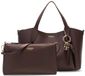 GUESS schoudertas Melody 2 In 1 Satchel Brown donkerbruin