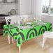 Bonamaison Tafelkleed, Anti-Mold, Sneldrogend, Waterdicht, 100% Polyester Tafellaken, Neon groene rook, 140 x 160 Cm
