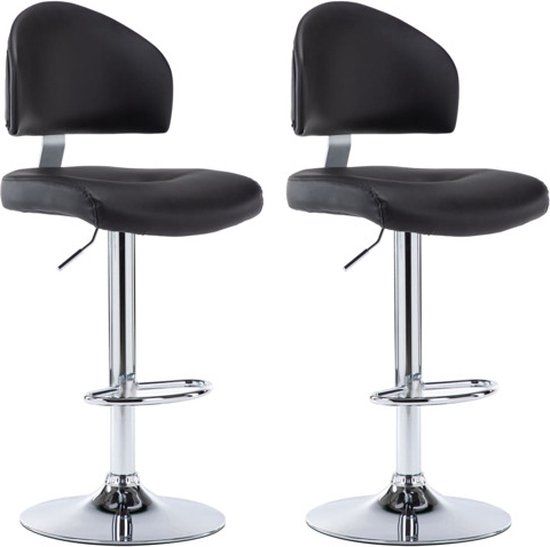 vidaXL Barstoelen 2 stuks Kunstleer Zwart