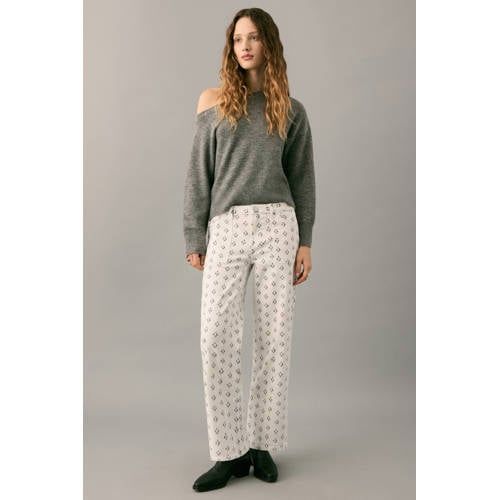 MANGO TEEN straight leg jeans wit Meisjes Denim All over print - maat 172(M)