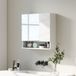 Armoire murale miroir salle de bain 2 portes, placard de rangement blanc 55x17x55 cm
