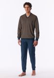 Schiesser Pyjama deep blue met boorden