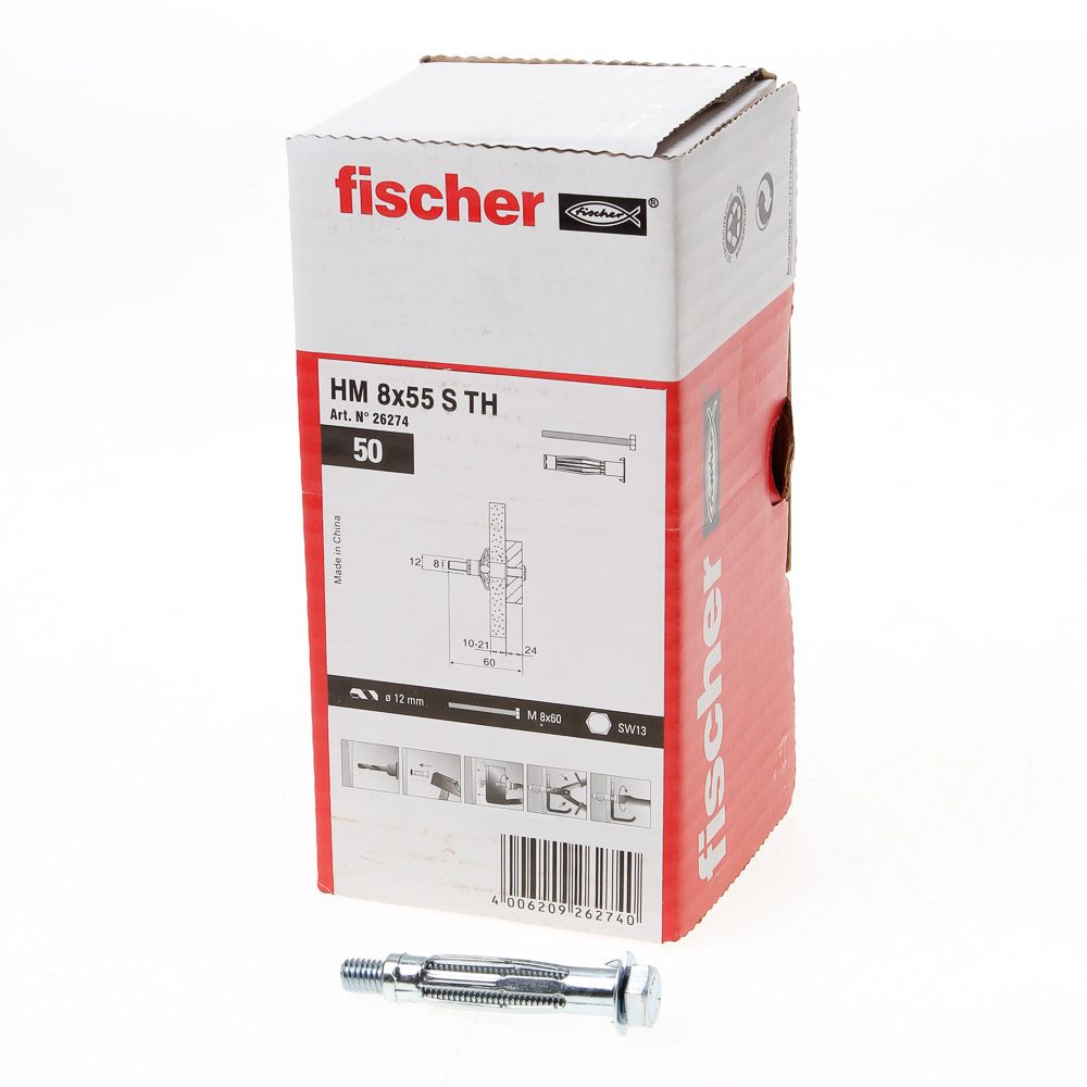 Fischer Hollewandplug metaal M8(12x54)