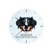 Art-Dog Bernese berghond - horloge mural géométrique avec photo et nom de marque