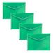 Grafoplas - 4 pochettes en plastique en quart avec fermeture à bouton, bordure en tissu, 24,5 x 17,5 cm, vert translucide, pour petits documents en A5 ou moins, parfait comme mallette au bureau