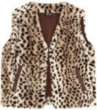 Like Flo Meisjes Trui F608-5310 - Panterprint - Bruin - Maat 110/116