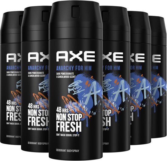AXE Axe Anarchy Bodyspray Deodorant - 6 x 150 ml - Voordeelverpakking