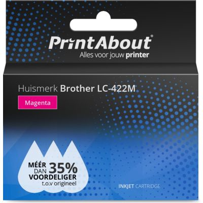 PrintAbout Huismerk Brother LC-422M Inktcartridge Magenta
