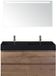 BES LED Maxx XL Badmeubelset 120 cm - Tabacco - Wastafel Kube Dubbel Zwart 2 Kraangaten met LED Spiegel