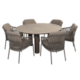 4 Seasons Outdoor Arizona Capalbio dining tuinset 160xH75 cm rond 7 delig keramiek terre