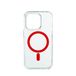 Aaiino beschermhoes voor iPhone 14 Pro Max met geïntegreerde magneet, van gerecyclede materialen, schokbestendig, krasbestendig, magnetisch, transparant en rood