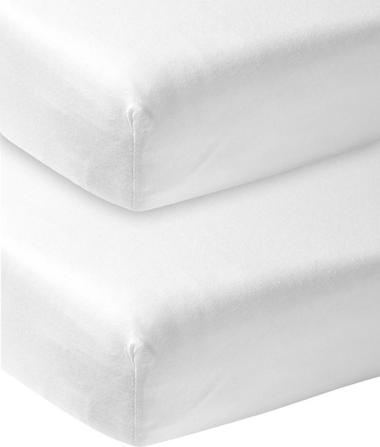 Meyco - jersey hoeslaken - 2-pack - 60x120 - wit wit