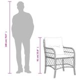 VidaXL Tuinstoel Terras Gecapitonneerde zitting Polyrattan, Staal Antraciet