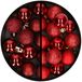 Merkloos / Sans marque Kerstballen 34x st - 3 cm - donkerrood en rood - kunststof