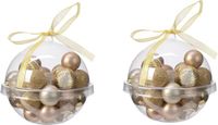 Kaemingk B.V. 60x stuks petites boules de Noël en plastique marron/or/champagne 3 cm - brillant/mat/pailleté - Décoration de sapin de Noël