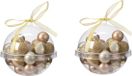 Kaemingk B.V. 60x stuks petites boules de Noël en plastique marron/or/champagne 3 cm - brillant/mat/pailleté - Décoration de sapin de Noël