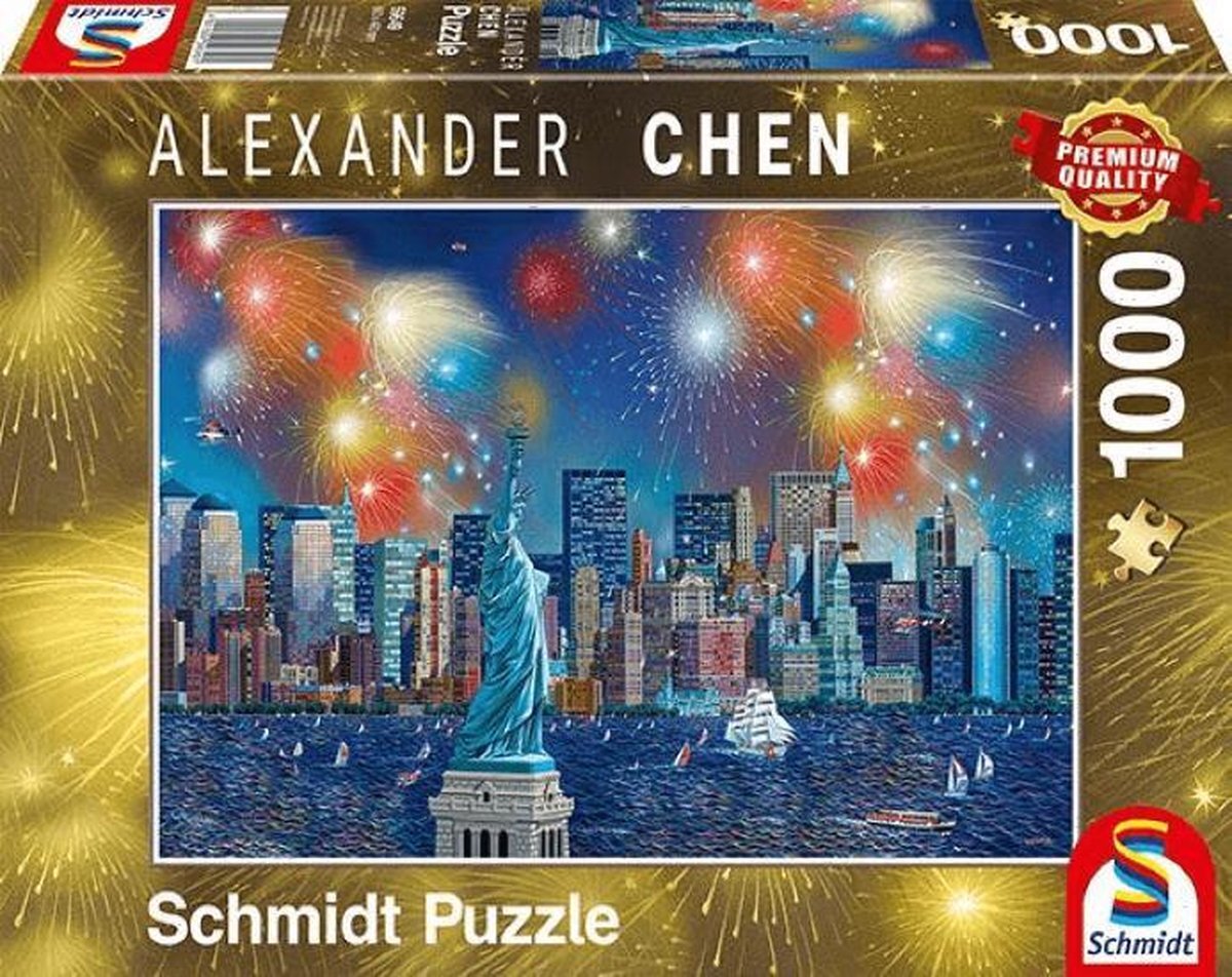 Schmidt -Vuurwerk bij het Vrijheidsbeeld(1000) - Puzzel