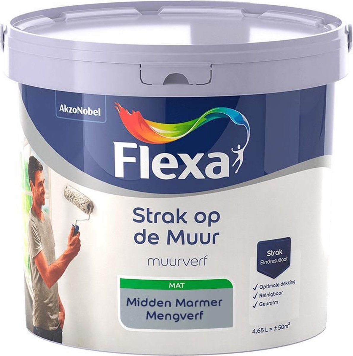 FLEXA Strak op de muur - Muurverf - Mengcollectie - Midden Marmer - 5 Liter