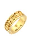 KUZZOI Ring Heren Band Belettering Massief in 925 Sterling Zilver Mannen sieraden