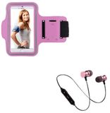 Sport-set Samsung Sport-set voor Galaxy S10e Smartphone (Bluetooth-koptelefoon + manchetten) lopen T4 (roze)