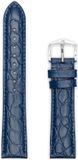 Hirsch Hirsh Horlogeband - Crocograin Blauw - Leer - 12 mm