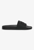 Superdry Company Logo High Build Sliders Normale Pasvorm Heren Slippers Zwart
