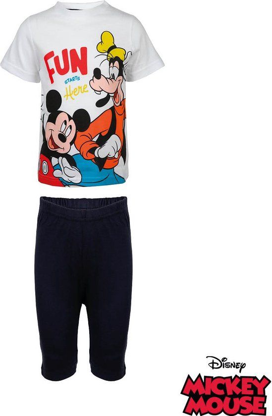 Mickey Mouse Pyjama Shortama - 100% Katoen - Maat 98/104 - Kinderen