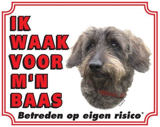Stickerkoning Waakbord 23 Teckel Ruwharig 20x25cm