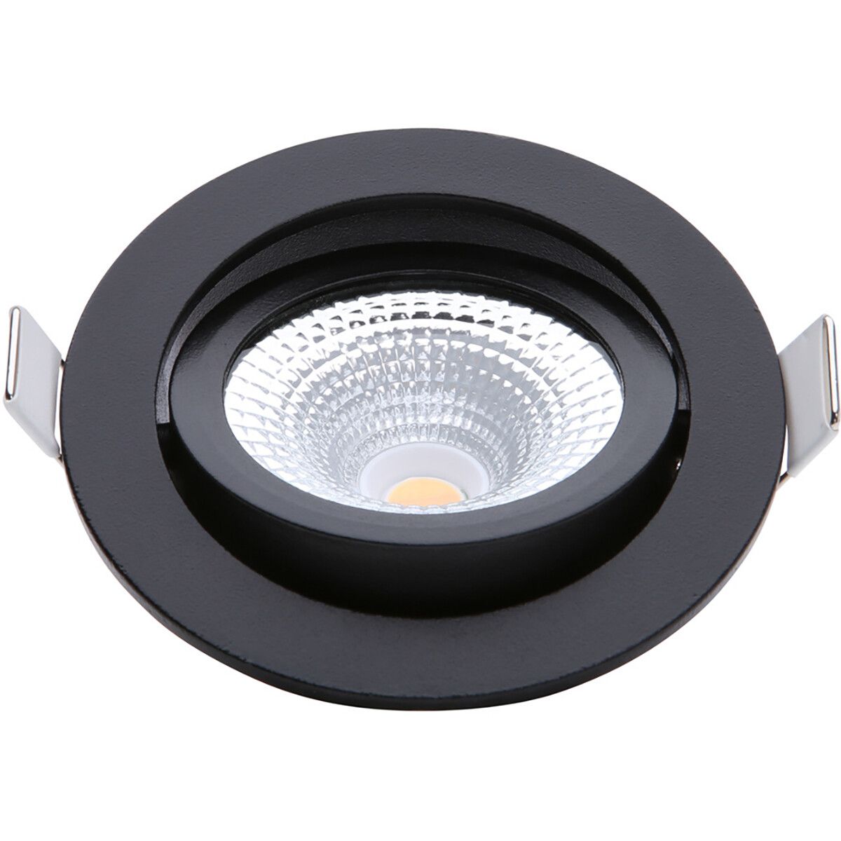 EcoDim LED Inbouwspot Dimbaar - Zwart - 450 Lumen - 2000K - Ø85mm - IP54