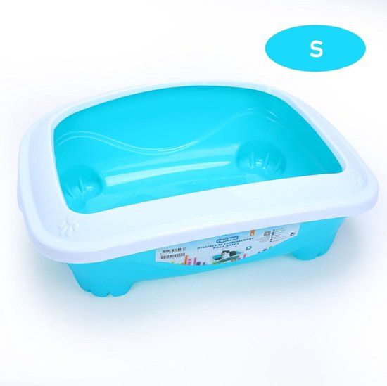 Nobleza Kattenbak - Open - Maat S - Blauw - 39.3x31.3x14 cm - Kitten toilet
