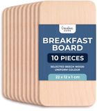 Creative Home set van 10 lichte houten ontbijtplankjes, 22 x 12 cm