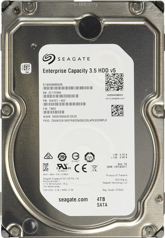 Seagate Enterprise - Interne harde schijf - 4 TB - 7200 RPM - 3.5 inch - SATA3