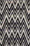 Safavieh Cambridge CAM711 Modern tapijt voor binnen, rechthoekig, met de hand getuft, zwart/ivoor, 122 x 183 cm, voor woonkamer, slaapkamer of elk interieur