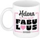 Bellatio Decorations Naam mok Helena - wit - Fabulous - keramiek - 300 ml - cadeau collega mok