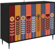vidaXL Dressoir ESSEN Zwart eiken 102 x 33 x 76 cm Bewerkt hout