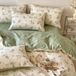 TRANKIELO® - Ensemble de literie 155x220 cm - 100% Coton - Fleurs vintage beige - Réversible